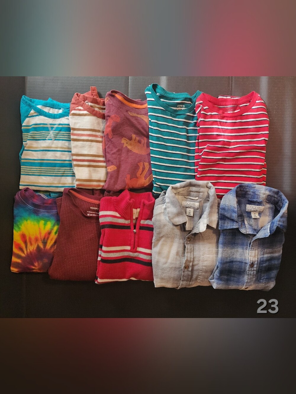 Boys Long Sleeve Shirt Lot of 10 (Size 8-10)